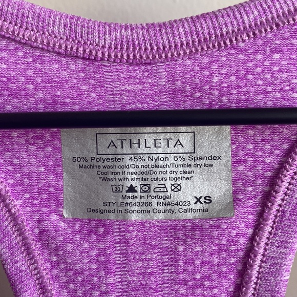 Athleta Fastest Track Purple Ruched Tank Top XS - Picture 4 of 7